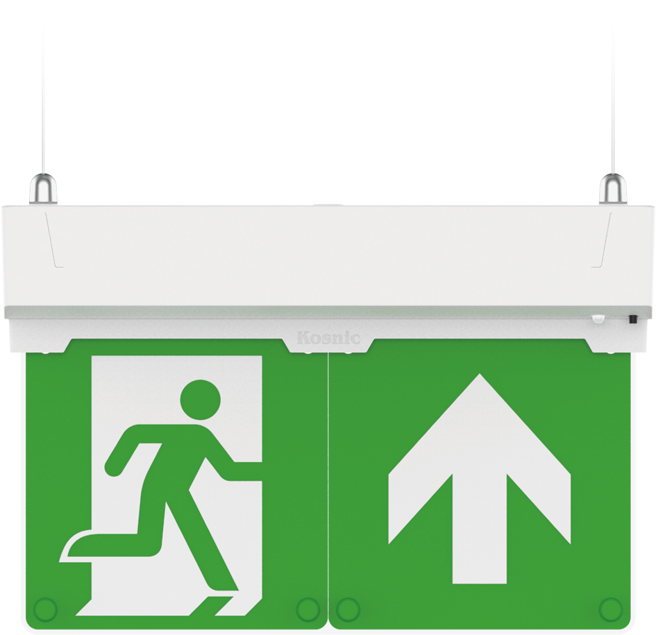 Kosnic DOX20103/SST Doxa 2 Duo 3W Dual Mode LED Emergency Exit Sign 6500K White