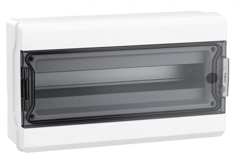 Switchtec DPC18M SCL 18 Module Plastic Enclosure with Clear Hinged Door Grey IP65