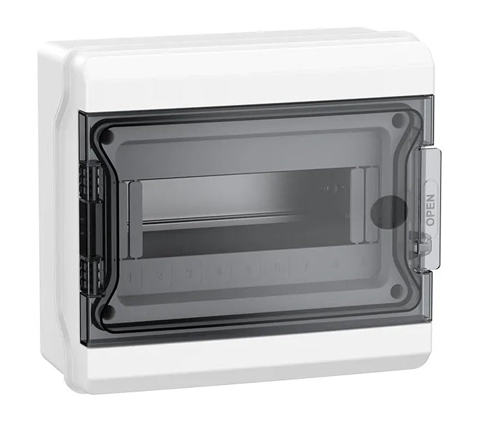 Switchtec DPC9M SCL 9 Module Plastic Enclosure with Clear Hinged Door Grey IP65