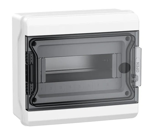 Switchtec DPC9M SCL 9 Module Plastic Enclosure with Clear Hinged Door Grey IP65