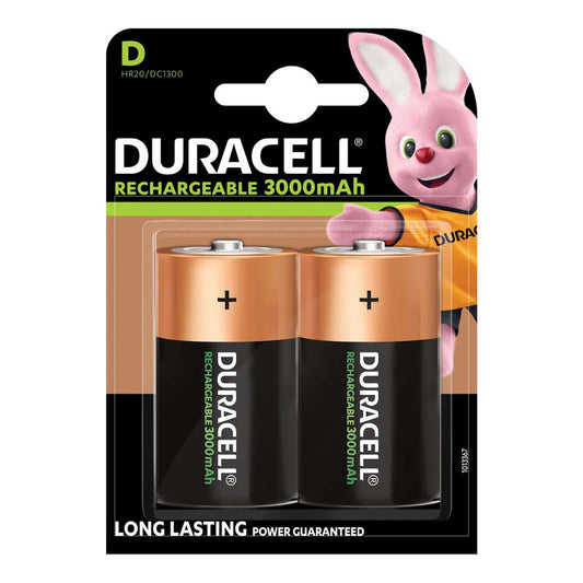 Duracell MN1300B2R3000 D Type Rechargable 3000mAH 2 Pack
