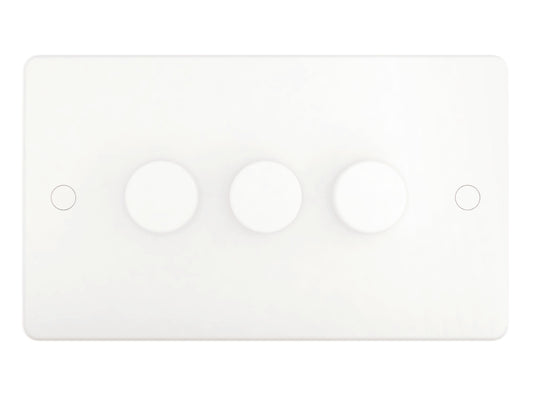 Niglon DS432P 3 Gang 2 Way 400W Dimmer White Moulded