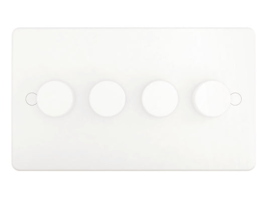 Niglon DS442P 4 Gang 2 Way 400W Dimmer White Moulded