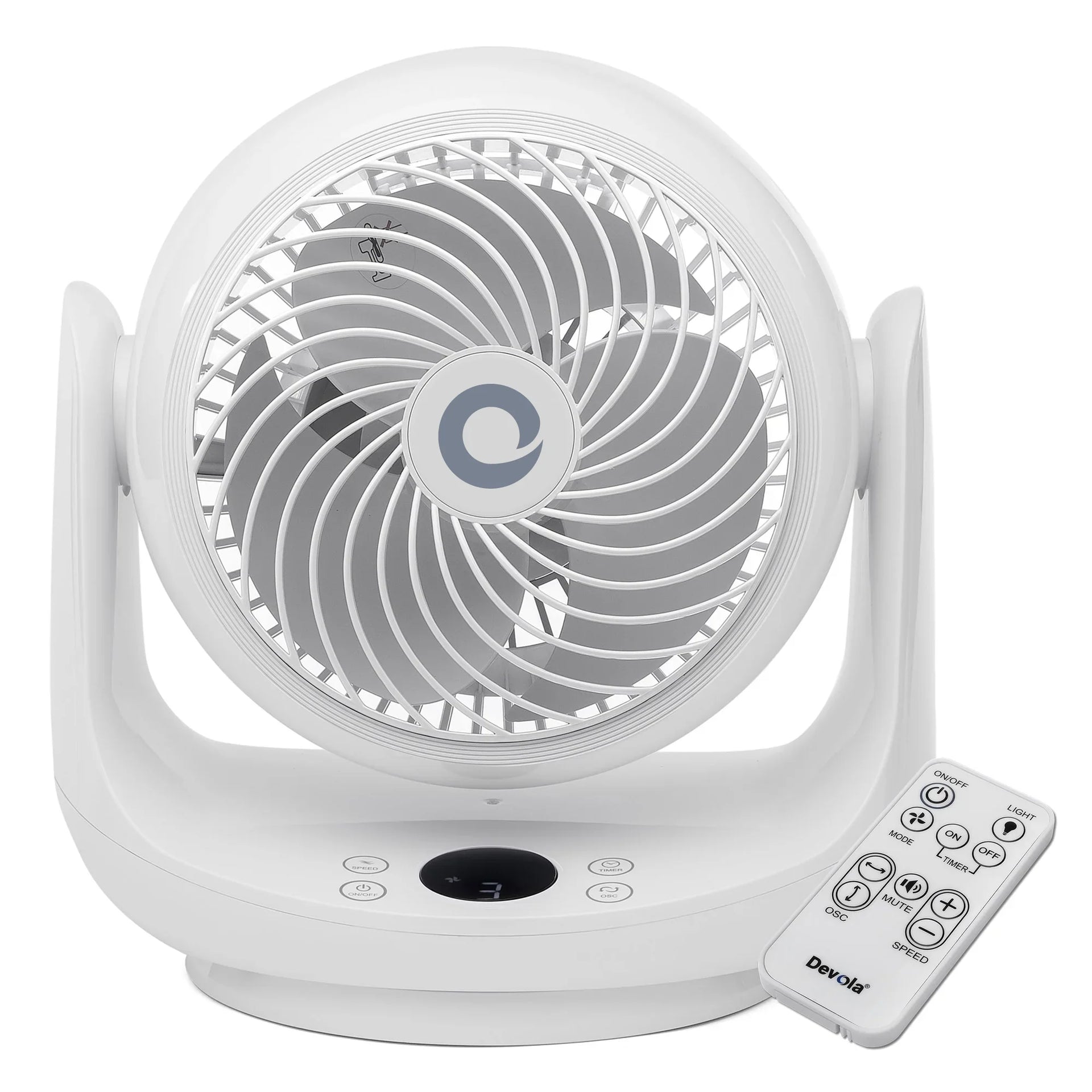 Devola DVF9DCFAN 9'' 9 Speed Desk Top Fan with Remote White