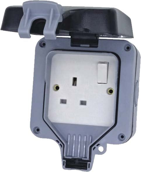 Deligo DWPS1 1 Gang 13A DP Switched Socket IP66 Grey