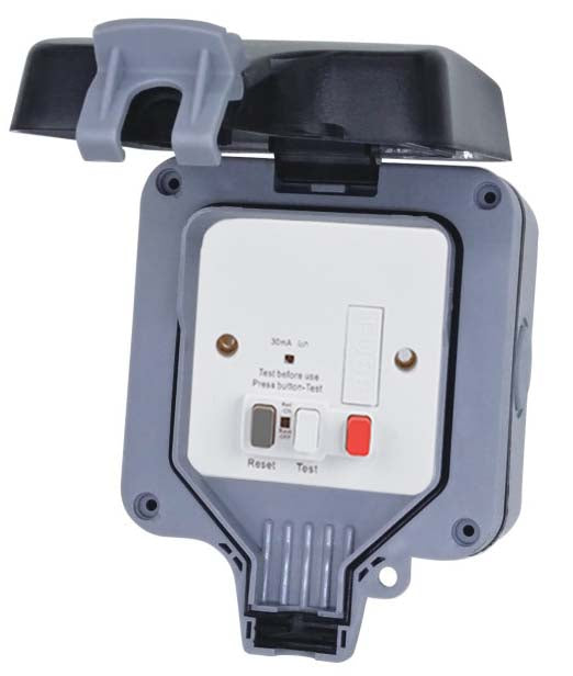 Deligo DWPS1SPUR 1 Gang 13A RCD Fused Spur IP66 Grey