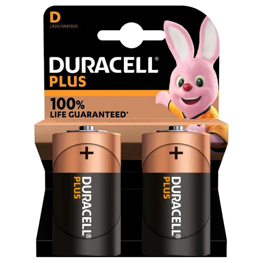 Duracell Plus Power MN1300B2 D Type 2 Pack