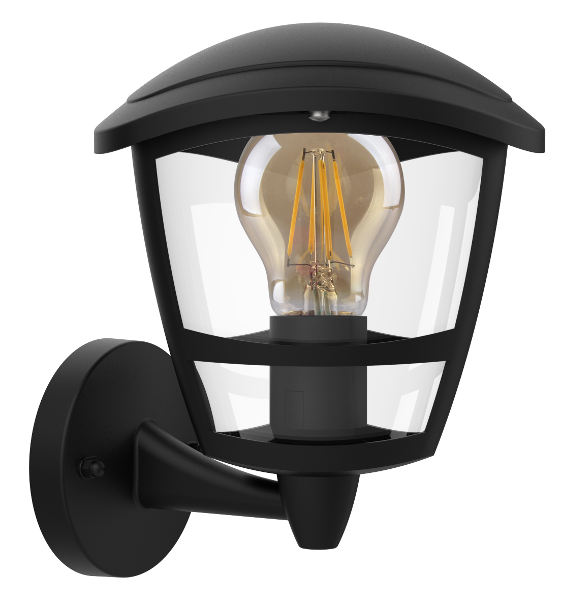 Kosnic DAIB-BLK Daintree E27 Curved Top Wall Lantern IP44 Black