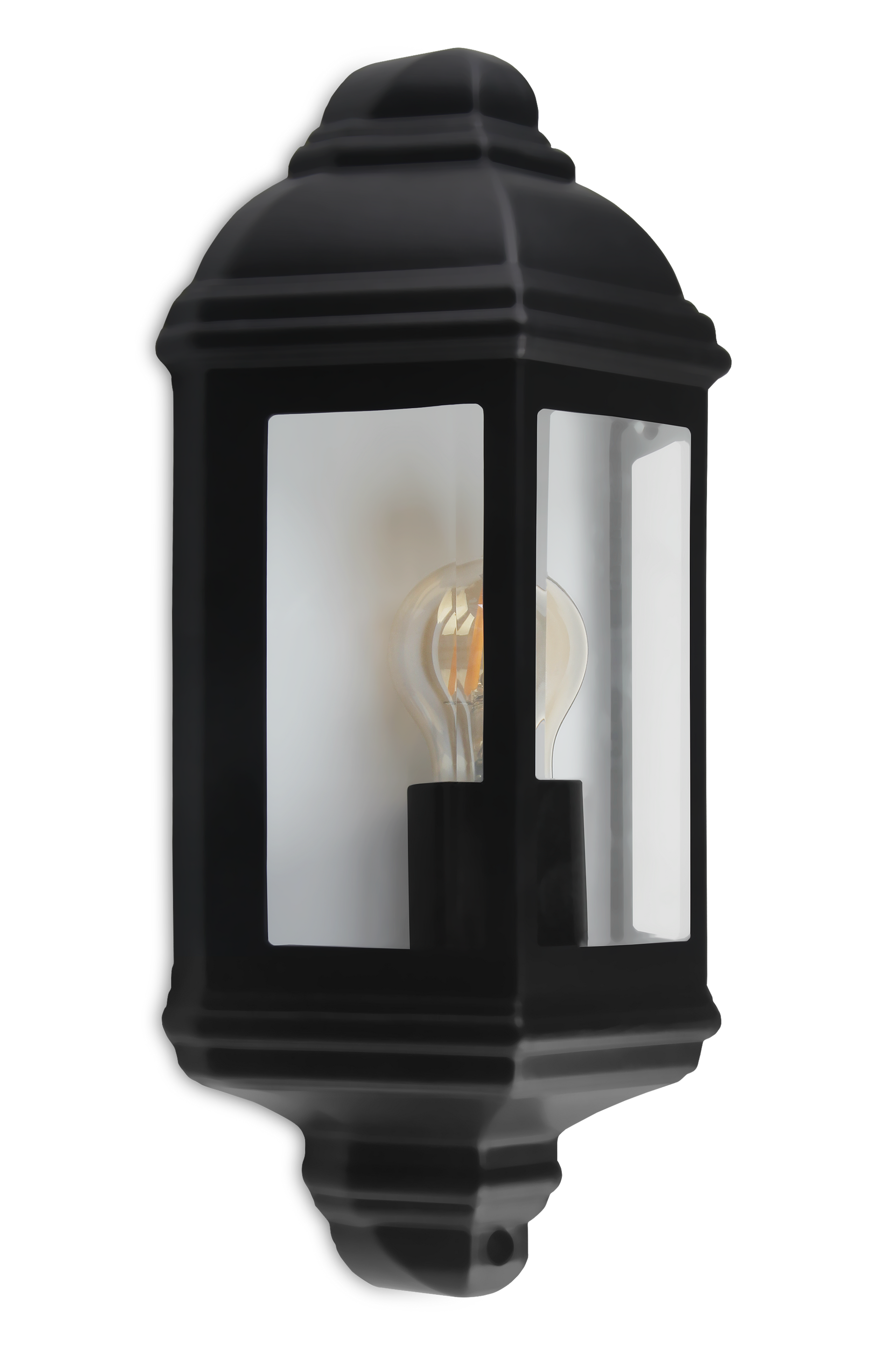 Kosnic DAL-BLK Dalby E27 Half Lantern IP44 Black