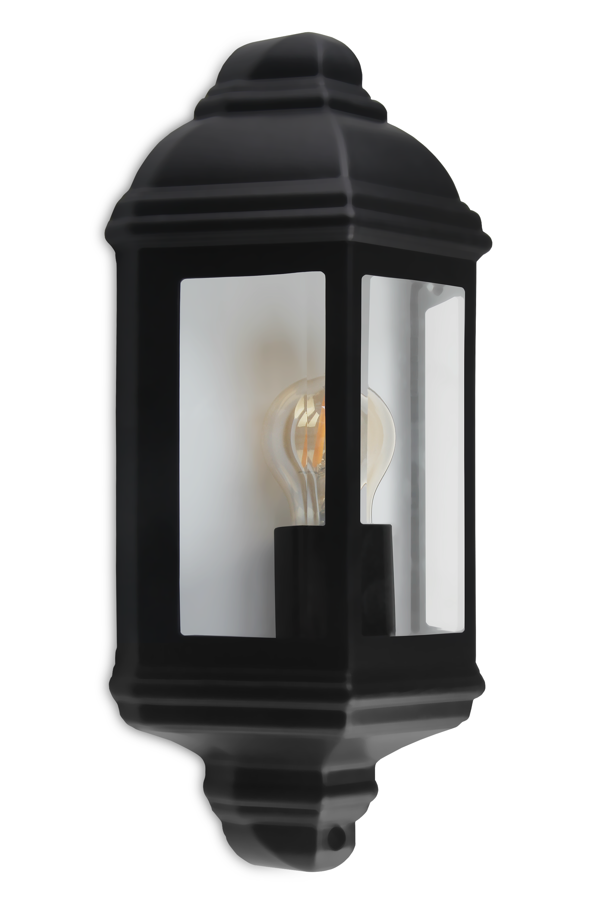 Kosnic DAL-BLK Dalby E27 Half Lantern IP44 Black