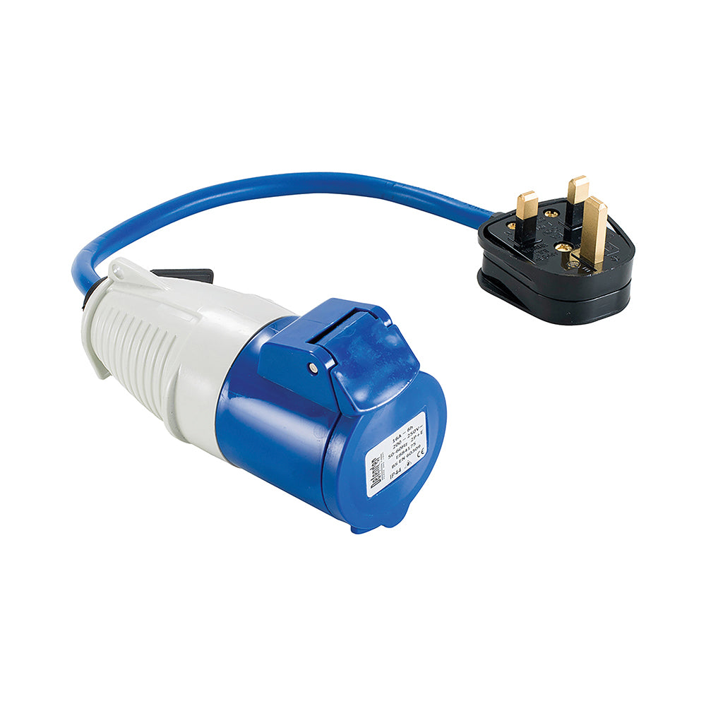 Defender E85301 13A - 16A Fly Lead Converter Blue