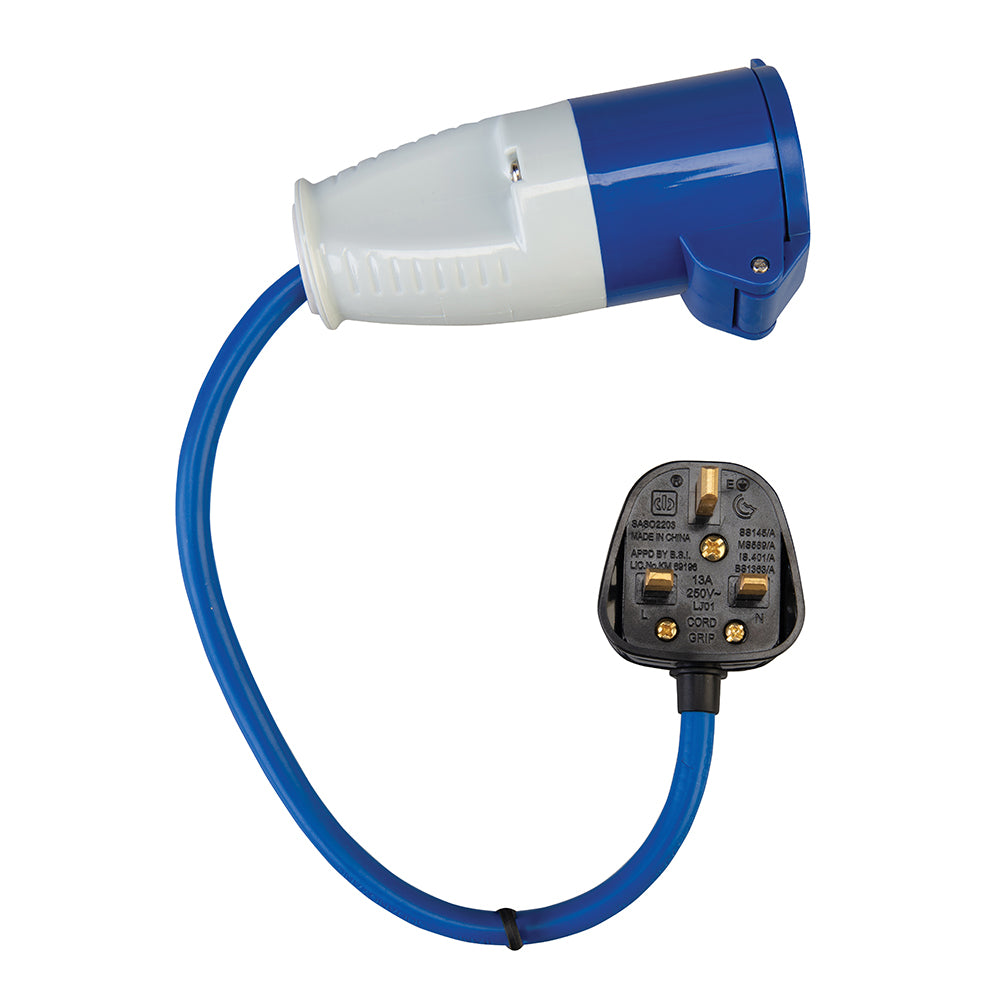 Defender E85301 13A - 16A Fly Lead Converter Blue