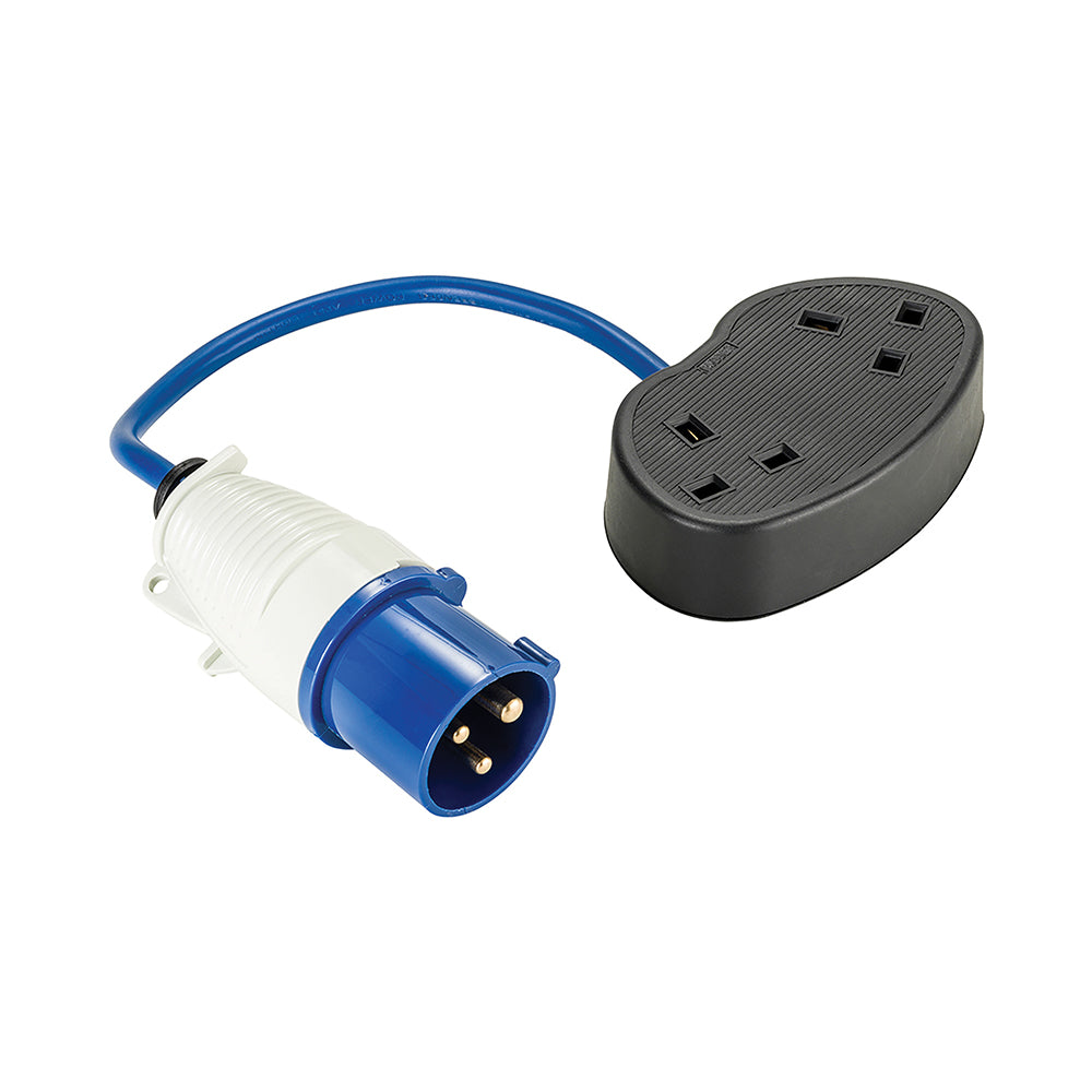 Defender E85302 16A - 2 x 13A Fly Lead Converter Blue