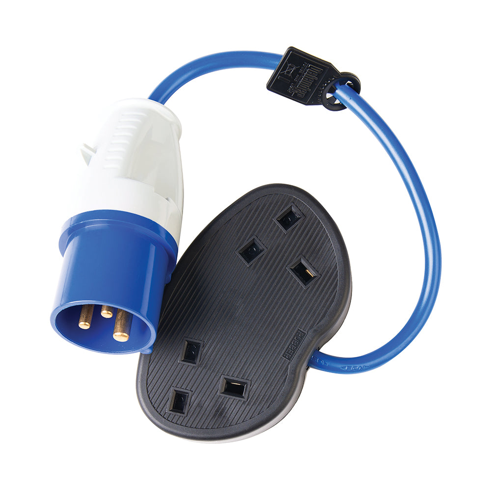 Defender E85302 16A - 2 x 13A Fly Lead Converter Blue