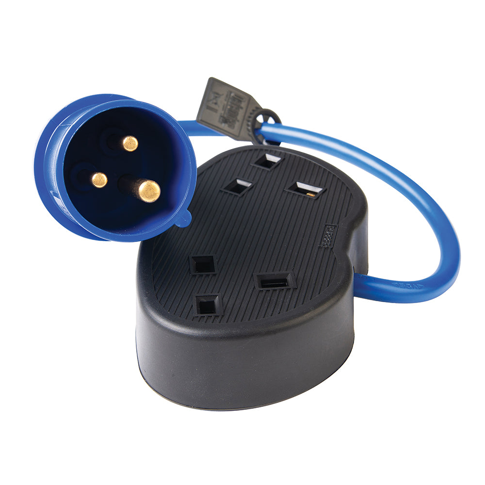 Defender E85302 16A - 2 x 13A Fly Lead Converter Blue