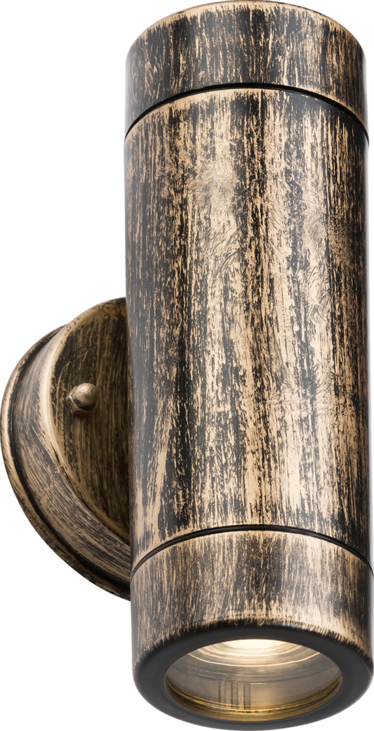 Knightsbridge EA2BB GU10 Up / Down Wall Light IP54 Brushed Brass