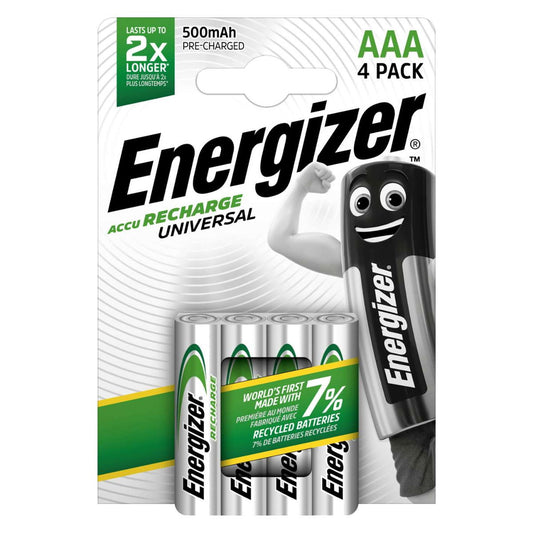 Energizer MN2400B4R500-ENE AAA Rechargable 500mAH 4 Pack