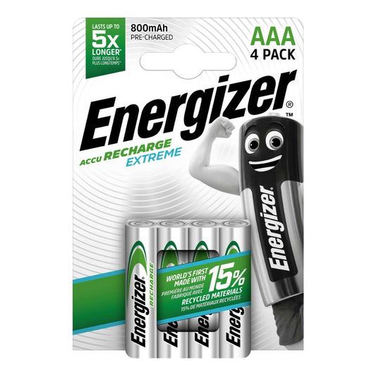 Energizer MN2400B4R800-ENE AAA Rechargable 800mAH 4 Pack