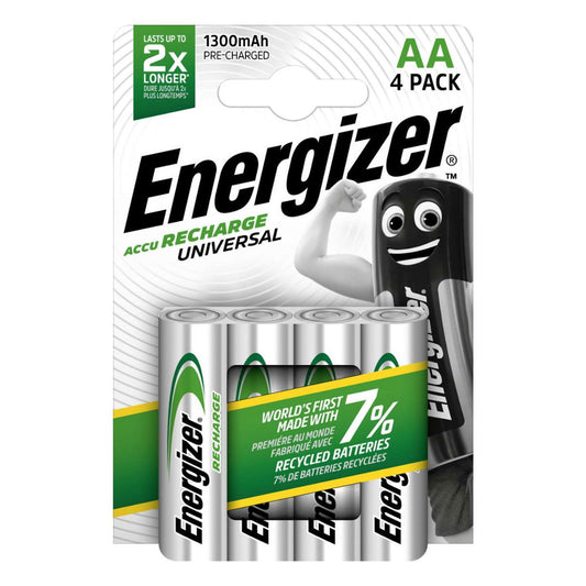 Energizer MN1500B4R1300-ENE AA Rechargable 1300mAH 4 Pack