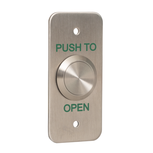 RGL EBSS/AP/PTOPEN Architrave 'Push Top Open' Exit Button Stainless Steel