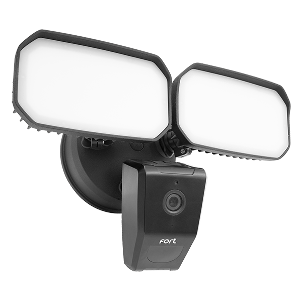 ESP ECSPCAMFLB Fort 25W Wi-Fi Twin Floodlight with Security Camera 5000K IP65 Black