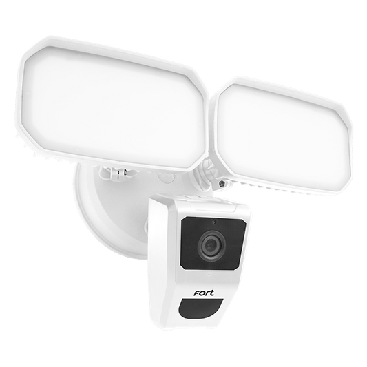 ESP ECSPCAMFLW Fort 25W Wi-Fi Twin Floodlight with Security Camera 5000K IP65 White