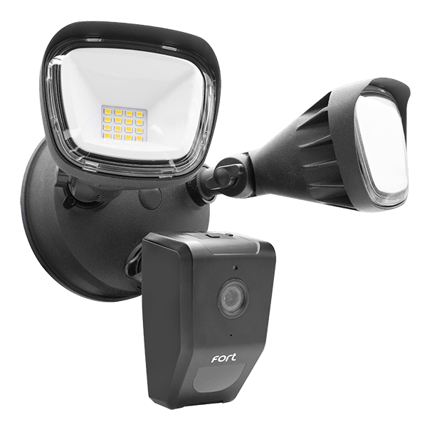ESP ECSPCAMSLB Fort 25W Wi-Fi Twin Spot Floodlight with Security Camera 5000K IP65 Black