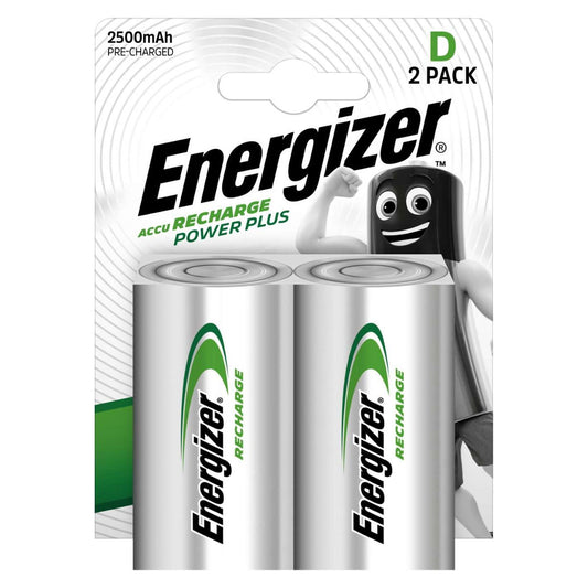Energizer MN1300B2R2500-ENE D Type Rechargable 2500mAH 2 Pack