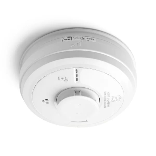 Aico EI3028 Multi Sensor Heat and Carbon Monoxide Alarm with 10 Year Rechargable Lithium Battery