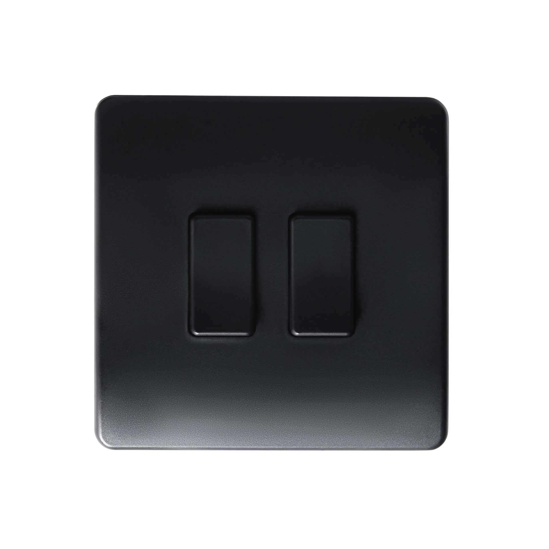 Forum ELA-45719 Electralite 2 Gang Wireless Push & Dim Battery Switch Matt Black