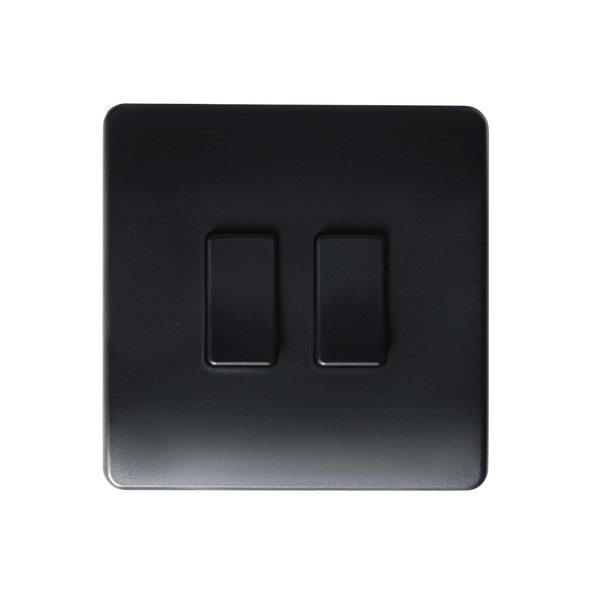 Forum ELA-45719 Electralite 2 Gang Wireless Push & Dim Battery Switch Matt Black