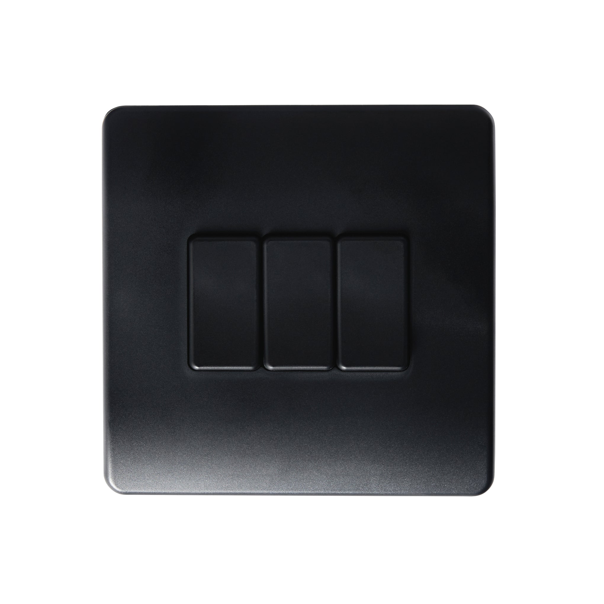 Forum ELA-45721 Electralite 3 Gang Wireless Push & Dim Battery Switch Matt Black