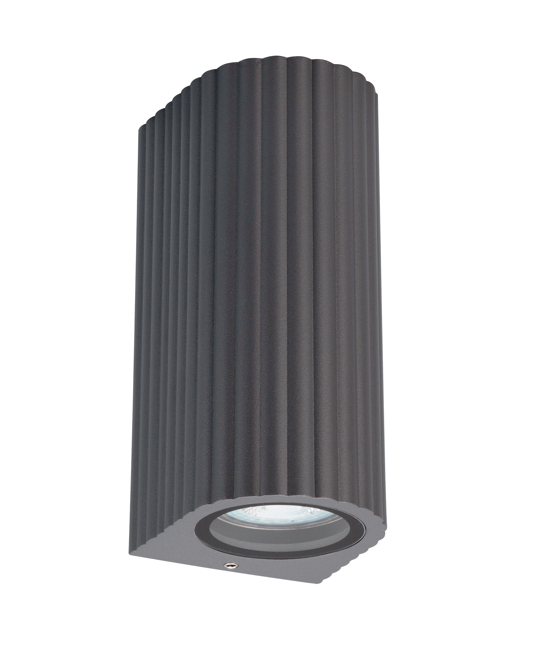 Kosnic ELM-GRY Elm 2 x GU10 Curved Up / Down Wall Light IP65 Grey