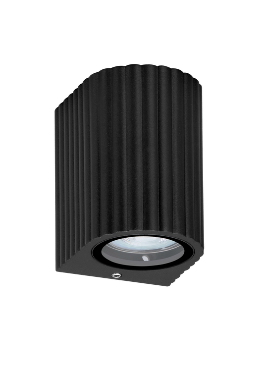 Kosnic ELMD-BLK Elm GU10 Curved Down Wall Light IP65 Black