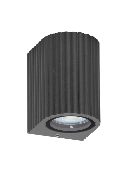 Kosnic ELMD-GRY Elm GU10 Curved Down Wall Light IP65 Grey