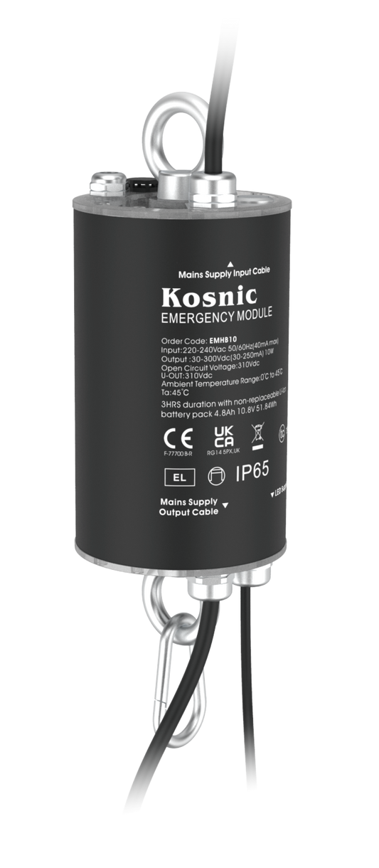 Kosnic EMHB10/SST High Bay EME Duo 10W Manual & Self-Test Emergency Module Black