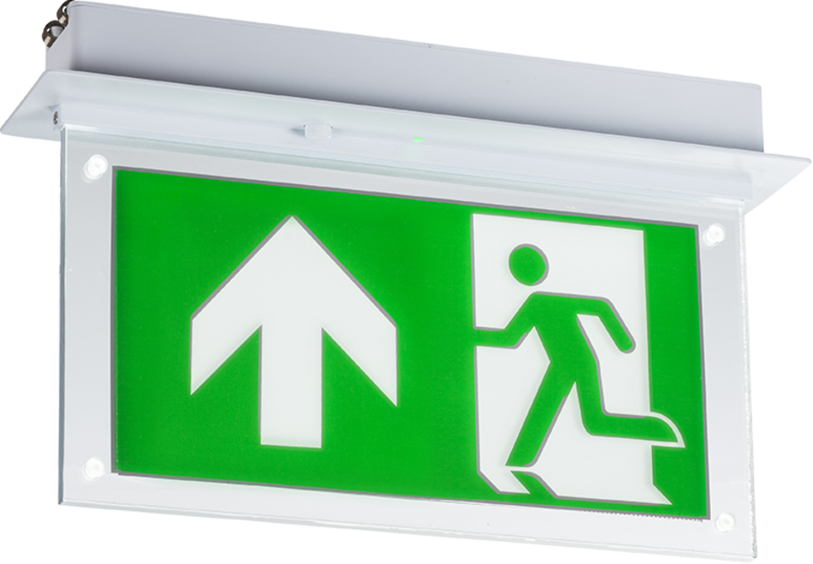 Knightsbridge EMLRECL 230V 2W Recessed LED Emergency Exit Sign with Up Legend 6000K