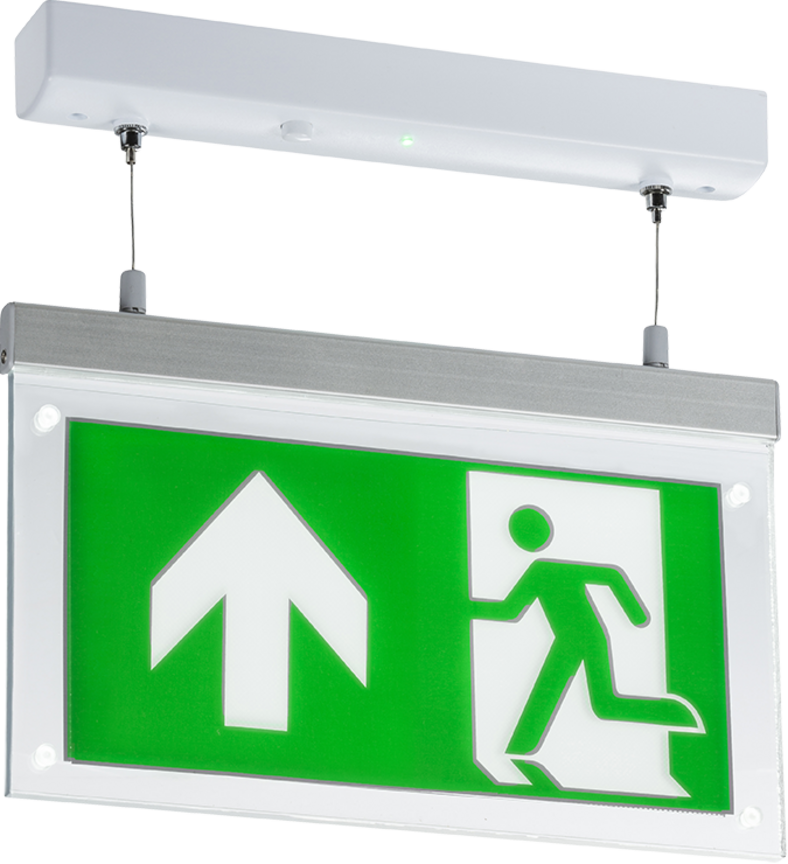 Knightsbridge EMLSUSL 2W LED Suspended Emergency Exit Sign with Up Legend 6000K