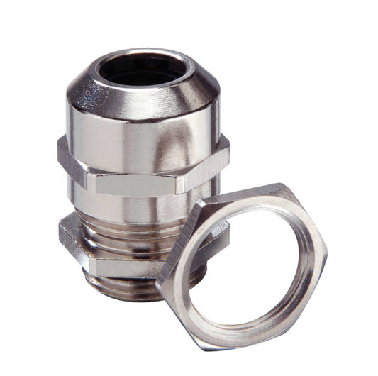 Wiska 10065038 SPRINT® EMSKV-SET 50mm Brass Nickel Plated Cable Gland with Locknut IP68