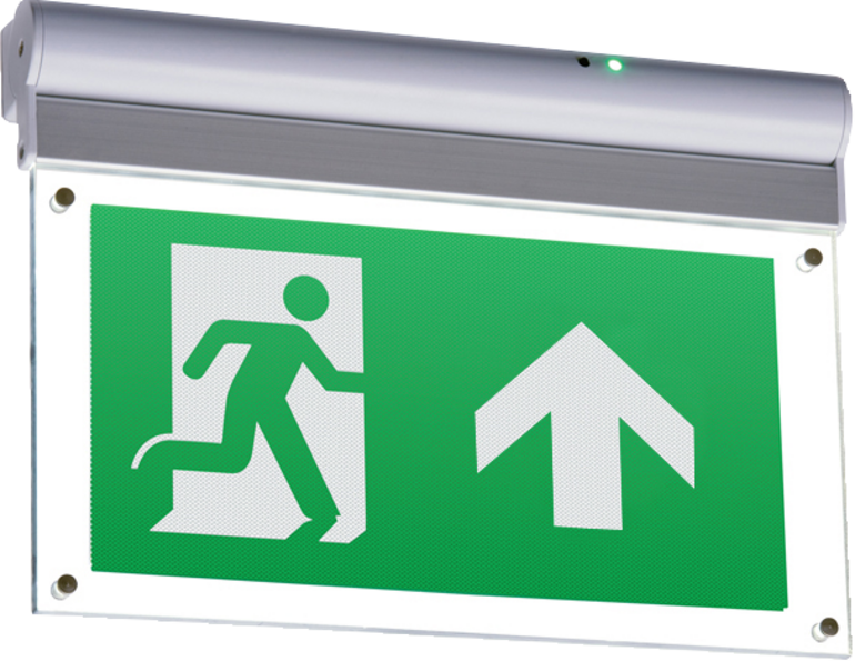 Knightsbridge EMXSTL 4W LED Dual Mount Self-Test Emergency Exit Sign with Up Legend 6000K