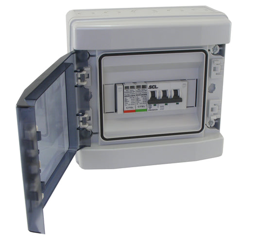 Switchtec EPSPD40-63MCB-RCBO Citel 40KA 1P+N 230/400V ABS Enclosed Type 2 SPD with 63A SP Type MCB + 63A Type C RCBO Grey IP65