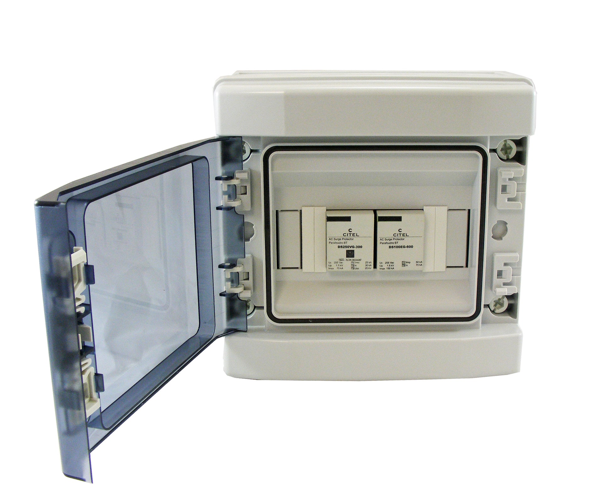 Switchtec EPSPDT1-1PN70-TN Citel 70KA 1P+N ABS Enclosed Type 1+2+3 TN Surge Protection Device Grey IP65
