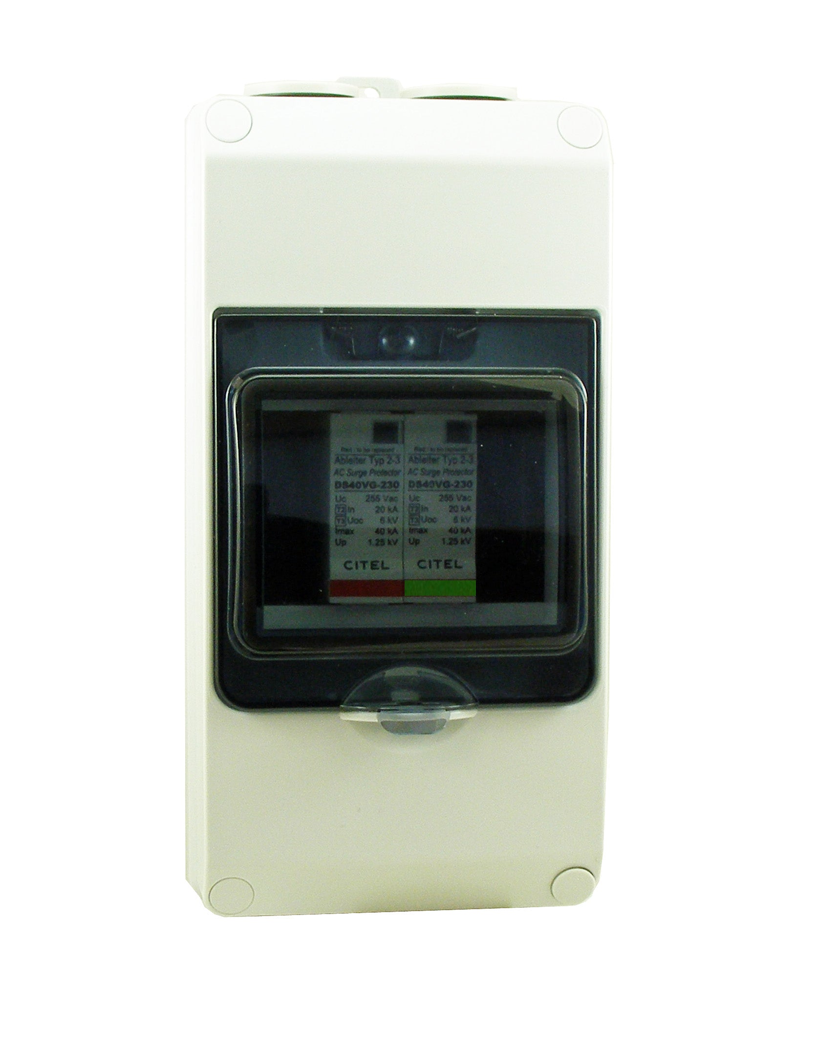 Switchtec EPSPDT2-1PN40-TT/TN Citel 40KA 1P+N ABS Enclosed Type 2+3 TT/TN Surge Protection Device Grey IP65