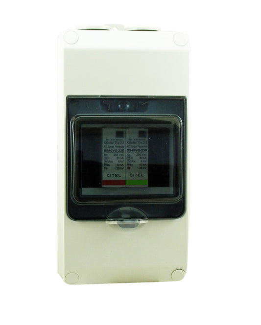 Switchtec EPSPDT2-1PN40-TT/TN Citel 40KA 1P+N ABS Enclosed Type 2+3 TT/TN Surge Protection Device Grey IP65