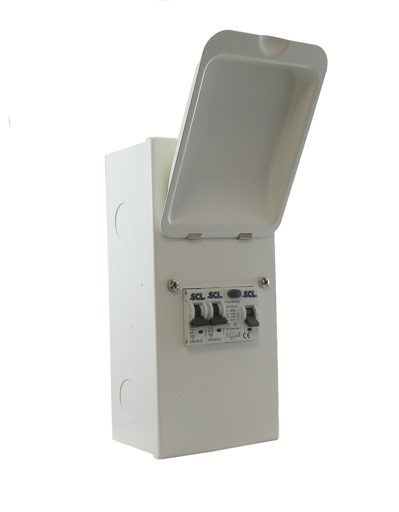 Switchtec ESGU-40AT1661P SCL SP Metal Clad Garage Unit with 40A RCD + 6A & 16A /MCBs