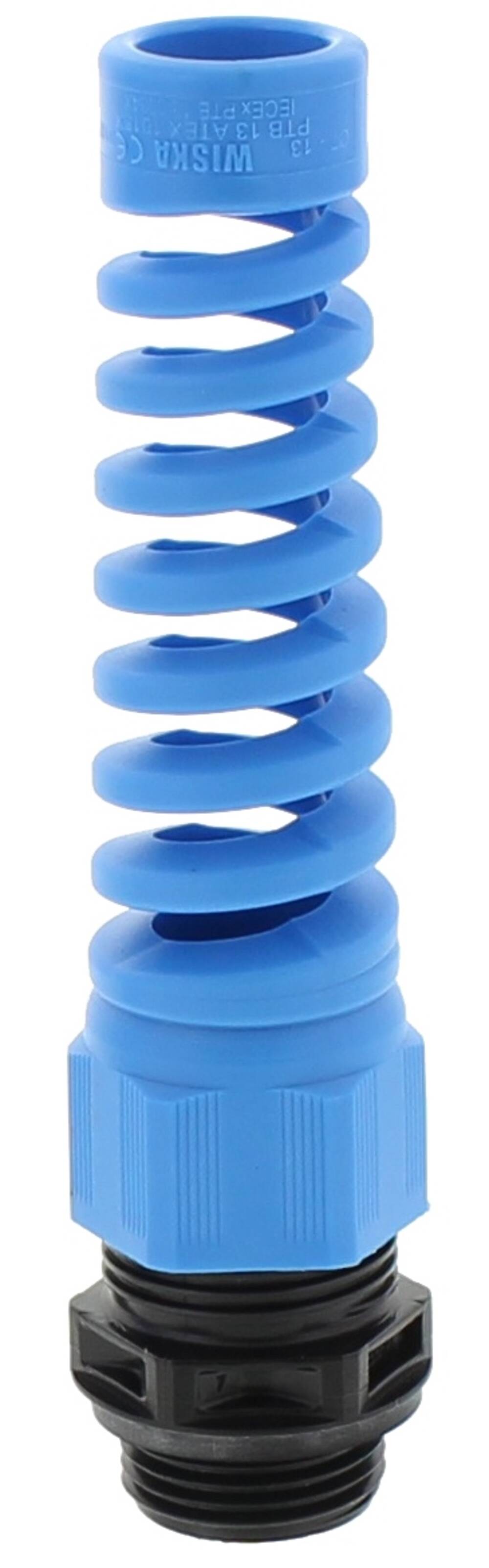Wiska 10103498 SPRINT® ESKE/1S-i 12mm Polyamide Atex Cable Gland with Bend Protection Blue and Black IP66 / IP68