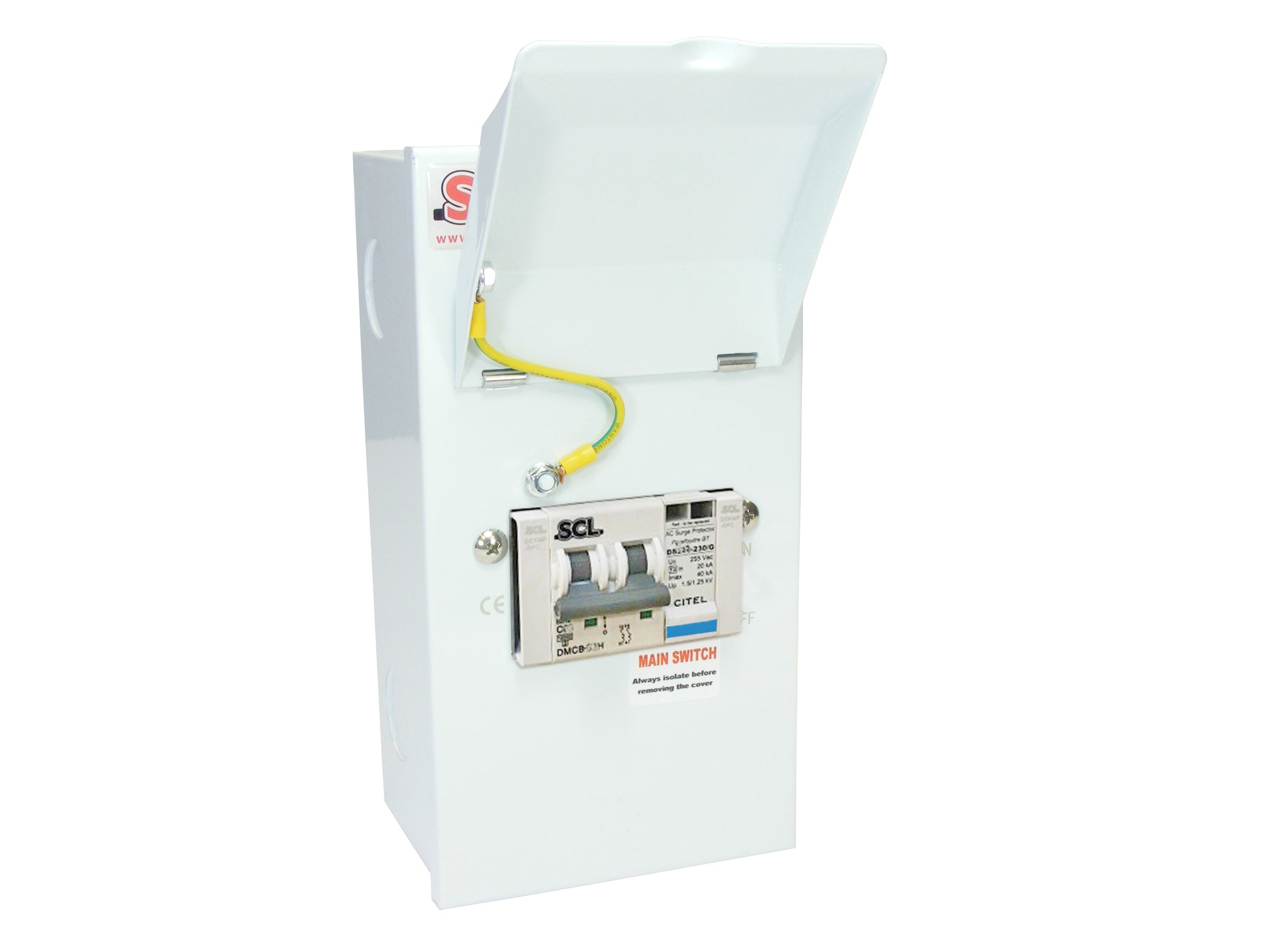 Switchtec ESPD15-32MCB-RCBO Citel 15KA 1P+N 230/400V Metal Enclosed Type 2 SPD with 32A SP Type MCB + 32A Type C RCBO Grey IP40