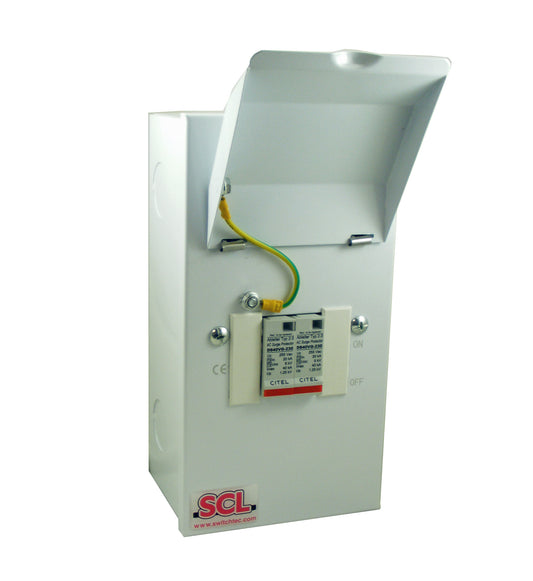 Switchtec ESPDT2-1PN40-TT/TN Citel 40KA 1P+N Metal Enclosed Type 2+3 TT/TN Surge Protection Device Grey IP40