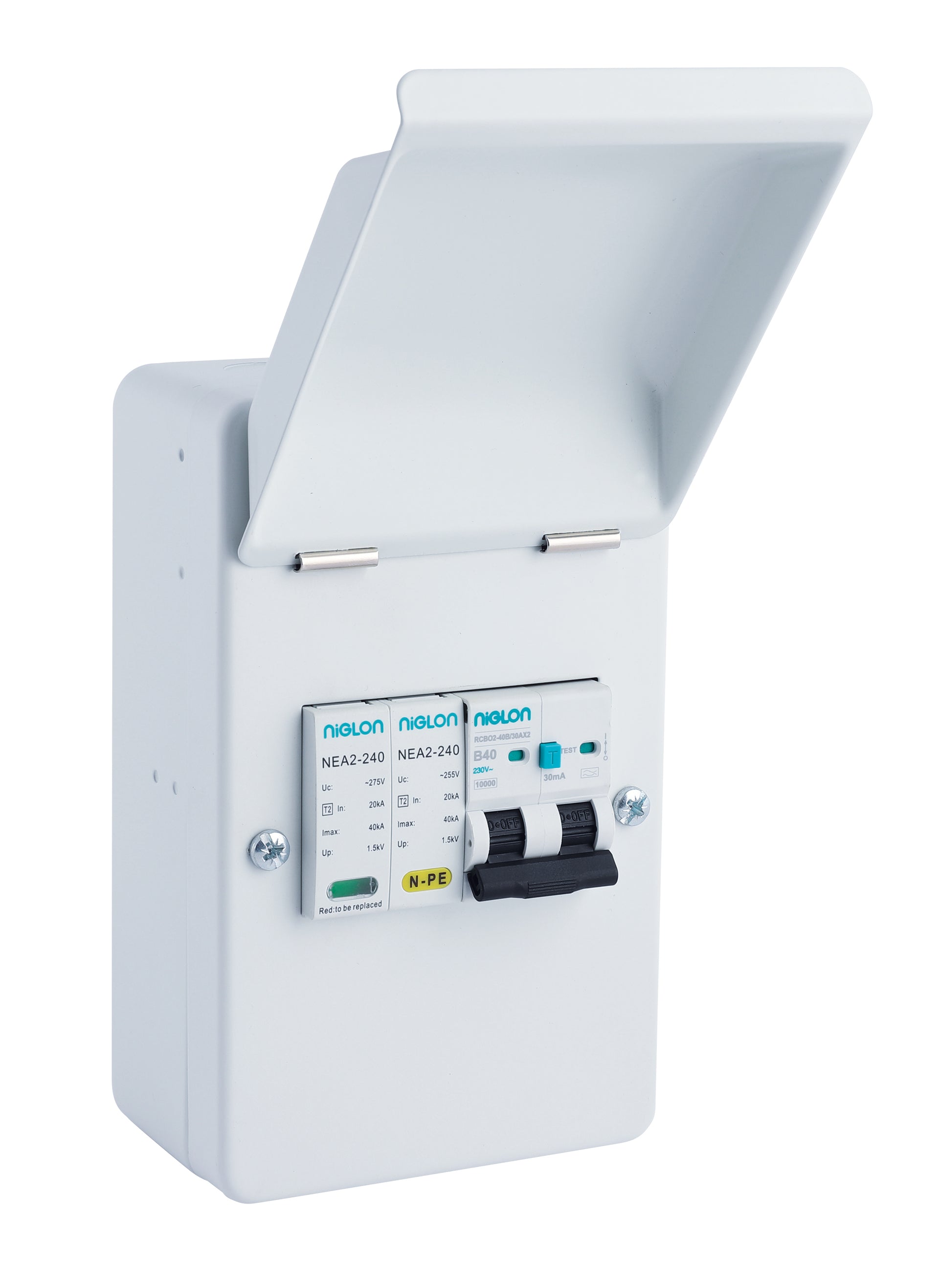 Niglon EV40AXSPC-4W 4 Way Type C MCB EV Consumer Unit Steel IP20