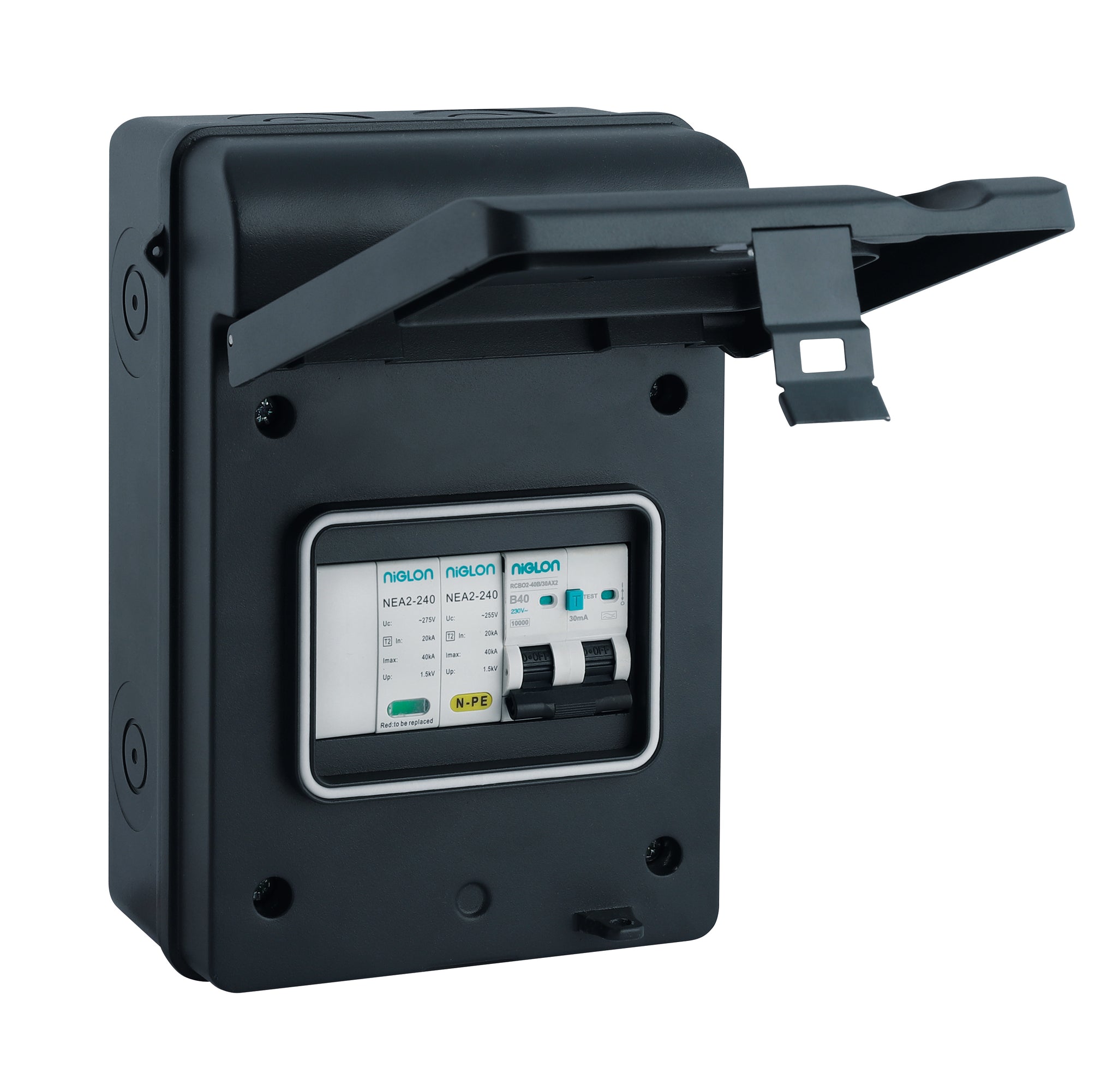 Niglon EV40AXSPC-5WA 5 Way Type C MCB EV Consumer Unit Aluminium IP65